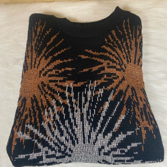Vintage 80s Dana Scott Black Metallic Sweater Medium Fireworks - Picture 10 of 10